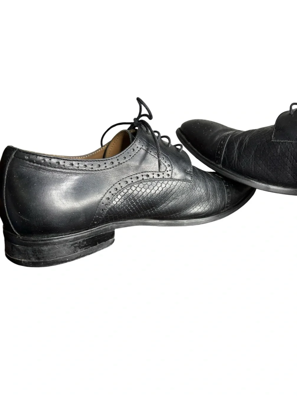 VTG Louis Vuitton Men’s Black Leather Lace-up Derby Shoes Size 45 US 10.5